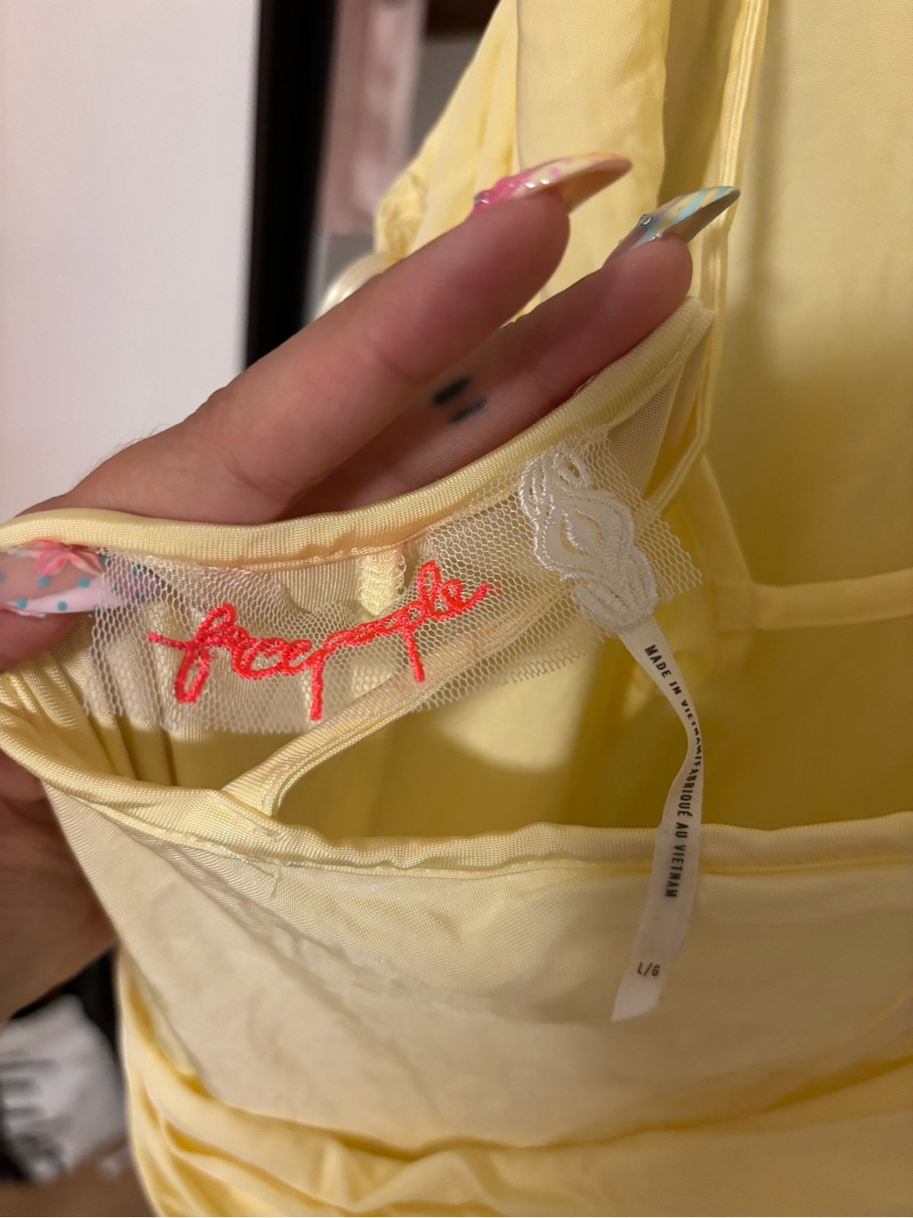 Free People Pale Yellow Roxanne Cowl-Neck Dress - Picture 3 of 5